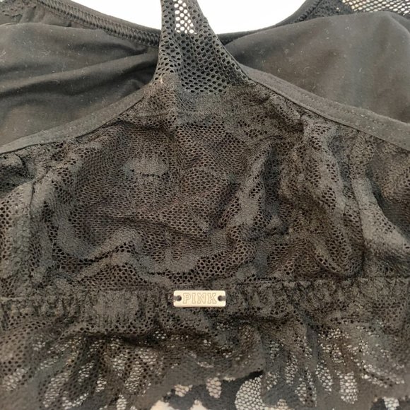 Victoria's Secret Black Lace & Mesh Racerback Bralette - Picture 7 of 7
